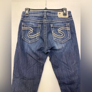 Silver Jeans Vintage Dark Straight Leg Women's Denim Jeans Natsuki Capri Size 27